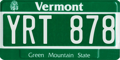 VT license plate YRT878