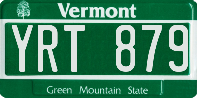VT license plate YRT879