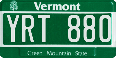 VT license plate YRT880