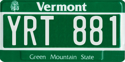 VT license plate YRT881