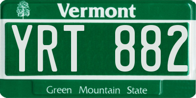 VT license plate YRT882