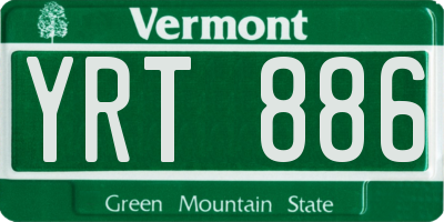 VT license plate YRT886