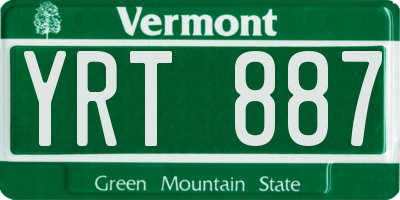 VT license plate YRT887