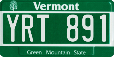 VT license plate YRT891