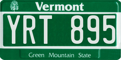 VT license plate YRT895
