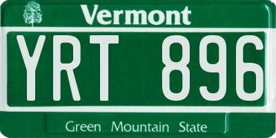 VT license plate YRT896