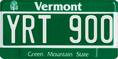 VT license plate YRT900