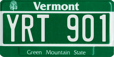 VT license plate YRT901
