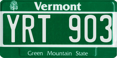 VT license plate YRT903
