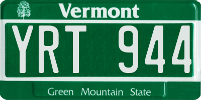 VT license plate YRT944