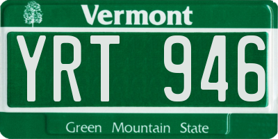 VT license plate YRT946
