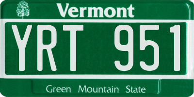 VT license plate YRT951