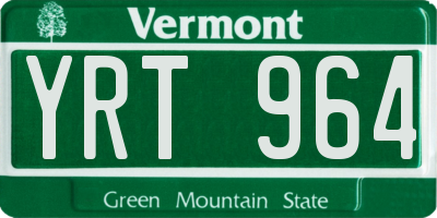 VT license plate YRT964