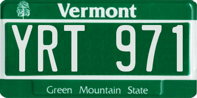 VT license plate YRT971