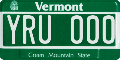 VT license plate YRU000