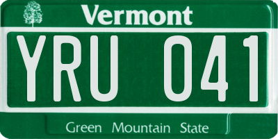 VT license plate YRU041