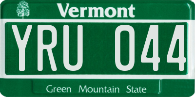 VT license plate YRU044
