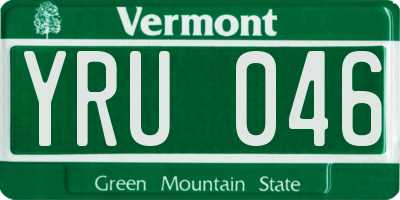 VT license plate YRU046