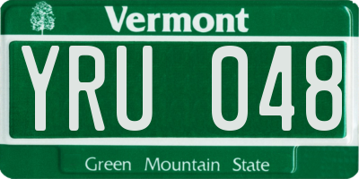 VT license plate YRU048