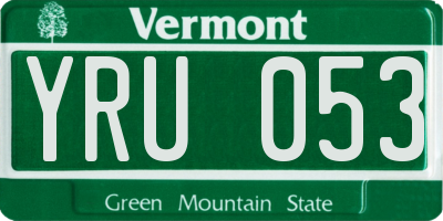 VT license plate YRU053