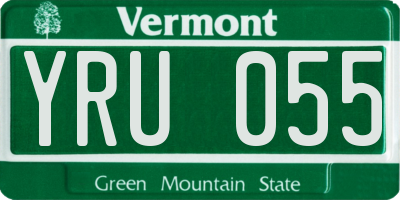 VT license plate YRU055
