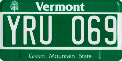 VT license plate YRU069
