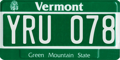 VT license plate YRU078