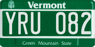 VT license plate YRU082