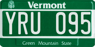 VT license plate YRU095