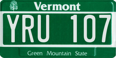 VT license plate YRU107