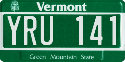 VT license plate YRU141