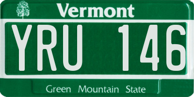 VT license plate YRU146