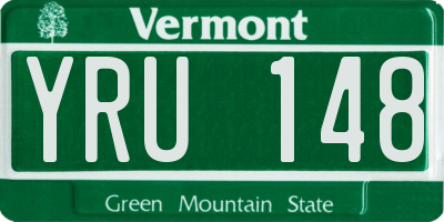 VT license plate YRU148