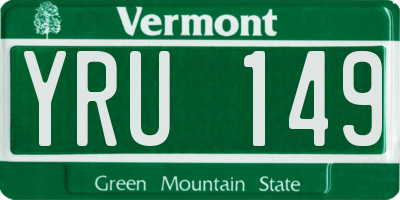 VT license plate YRU149