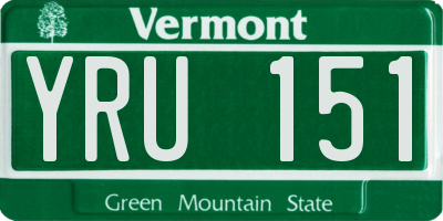 VT license plate YRU151