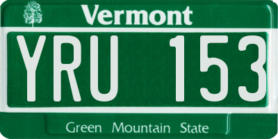 VT license plate YRU153