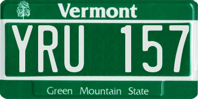 VT license plate YRU157