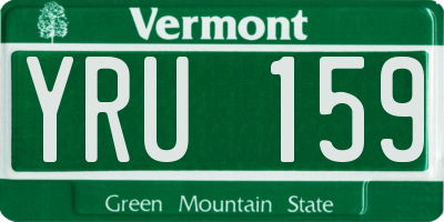 VT license plate YRU159