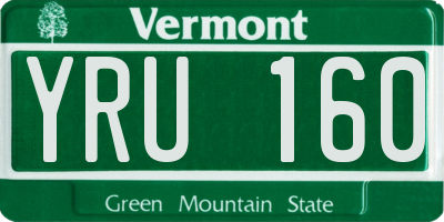 VT license plate YRU160