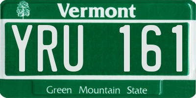 VT license plate YRU161