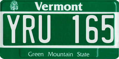 VT license plate YRU165