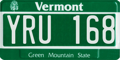 VT license plate YRU168