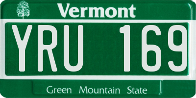 VT license plate YRU169