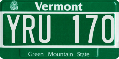 VT license plate YRU170