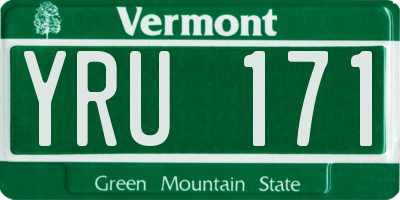 VT license plate YRU171