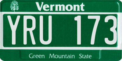 VT license plate YRU173