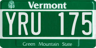 VT license plate YRU175