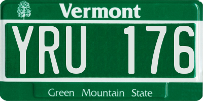 VT license plate YRU176