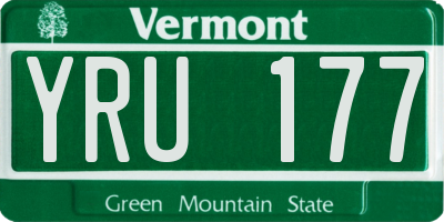 VT license plate YRU177