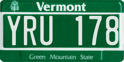VT license plate YRU178
